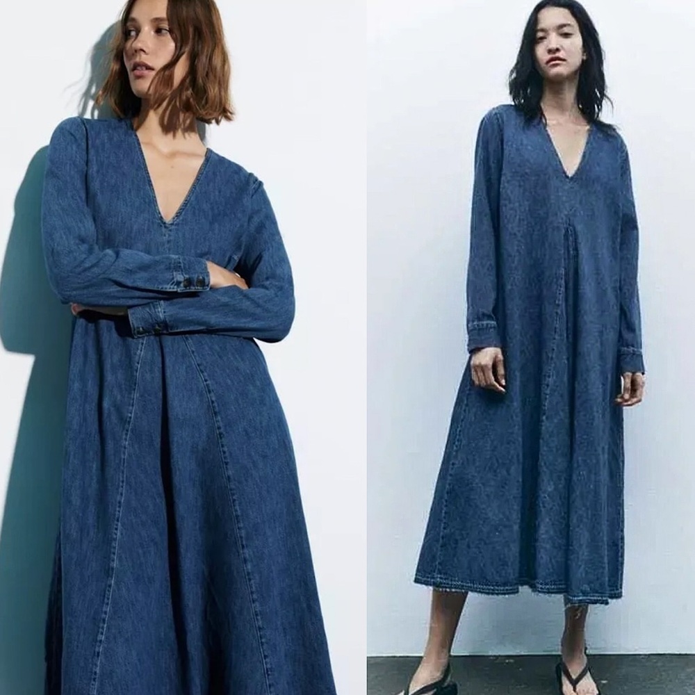 Zara Denim Maxi Dress